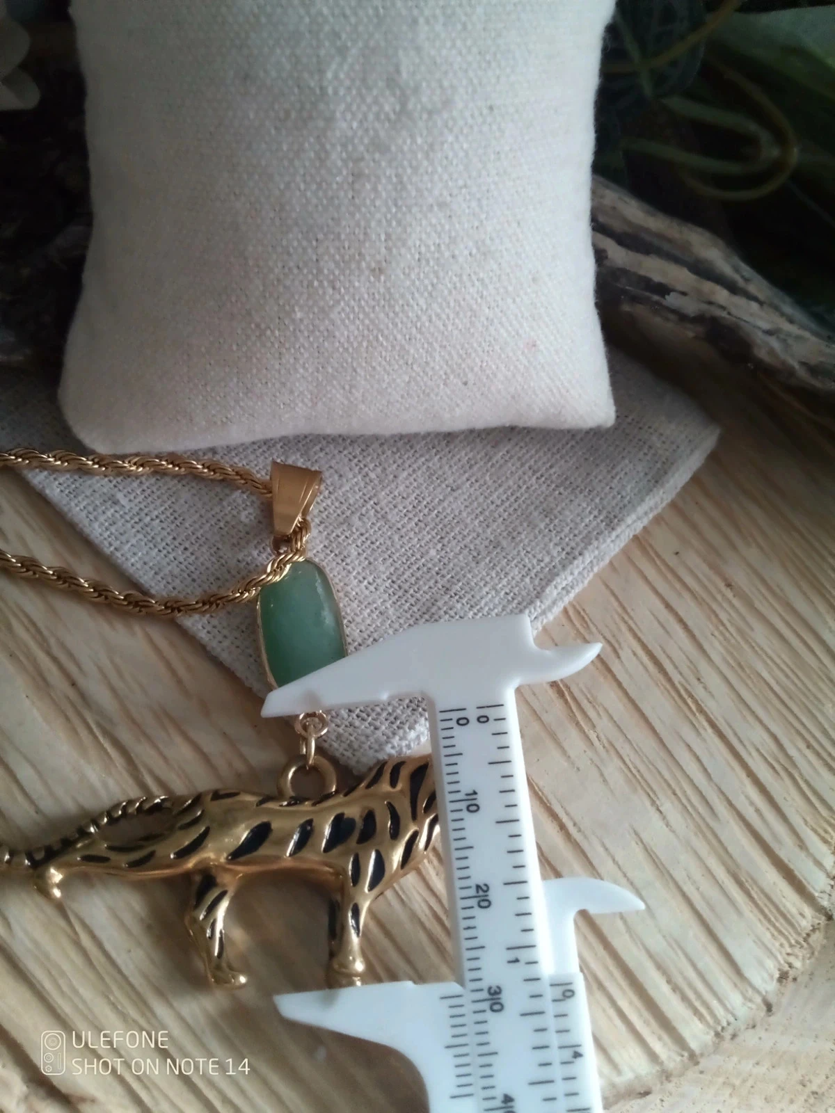 Collier long panthère et pierre d'aventurine verte naturelle sertie – photo 3